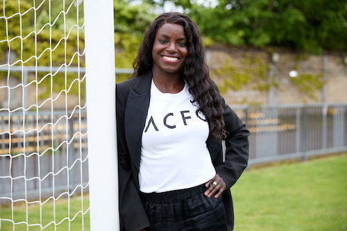 Eniola Aluko on the football field